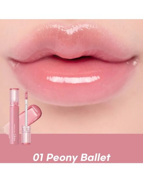 Блиск для губ у рожево-нюдовому відтінку Rom&nd Glasting Color Gloss #01 Peony Ballet aa8-63a фото